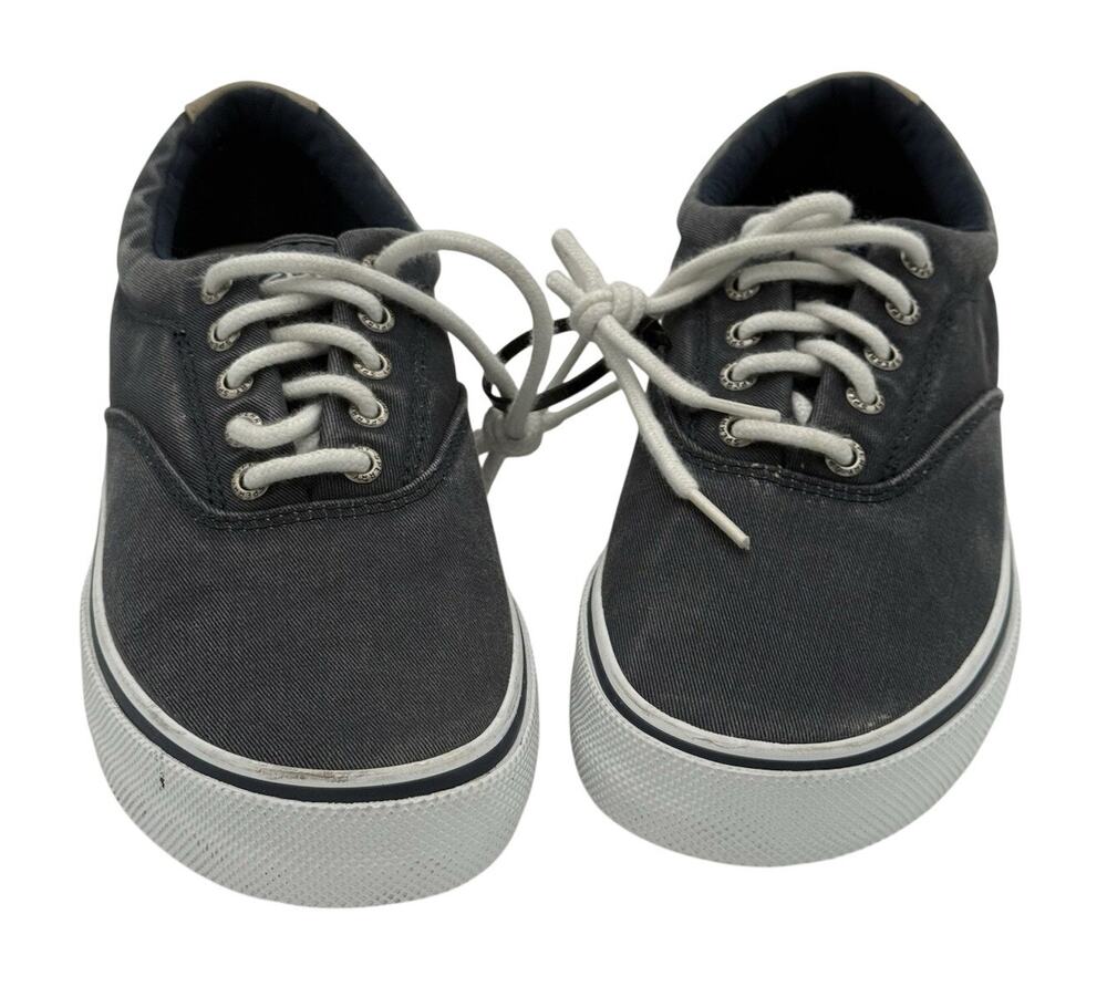 Sperry Halyard CVO Mens Sz 8 Gray Navy 
Casual Walking Canvas Shoes Sneakers NEW